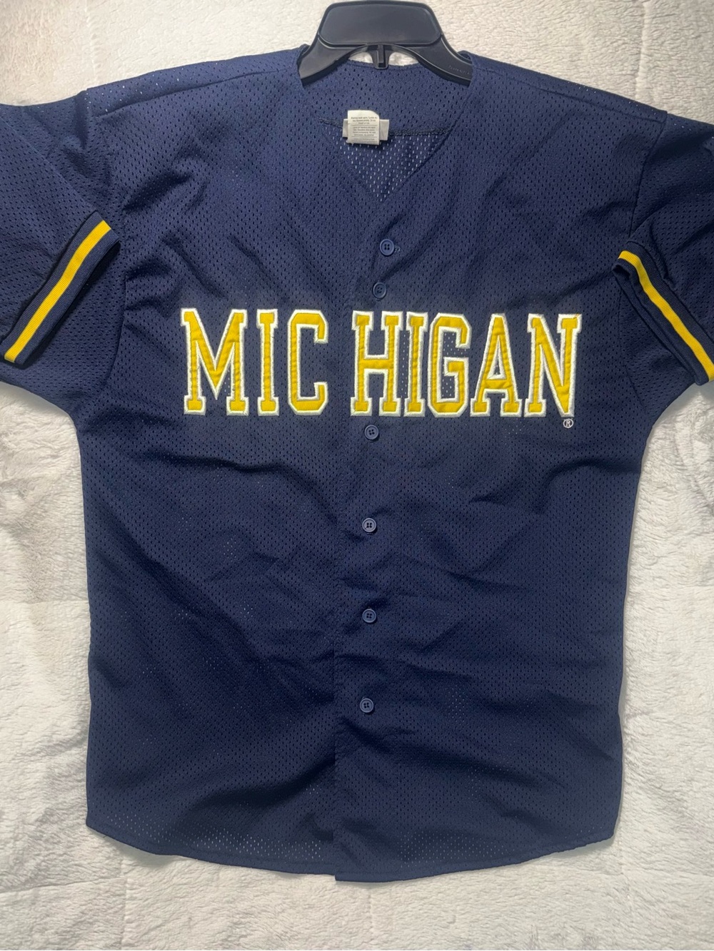 Vintage Men’s Team Editions 'Michigan' Button-Up Mesh Jersey sz Lg RARE!